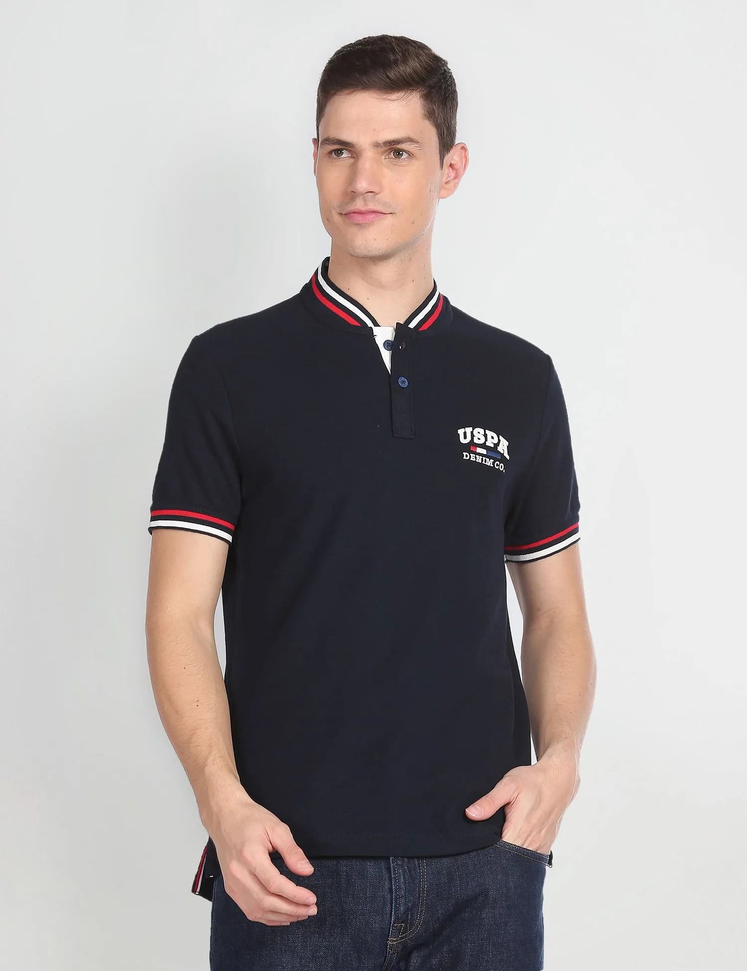 U.S. Polo Assn. Denim Co. Solid Pure Cotton Polo Shirt