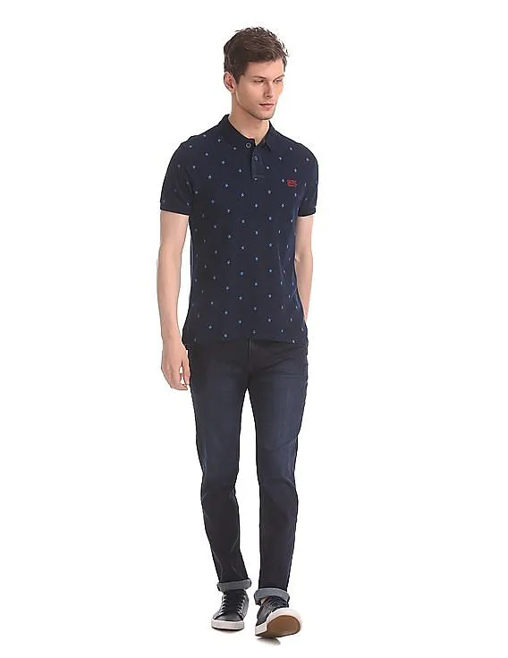 U.S. Polo Assn. Denim Co. Star Print Pique Polo Shirt