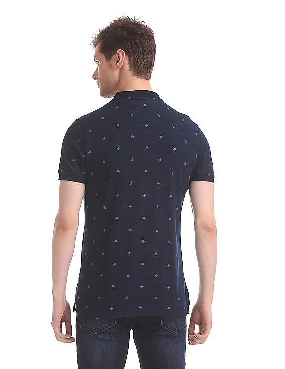 U.S. Polo Assn. Denim Co. Star Print Pique Polo Shirt