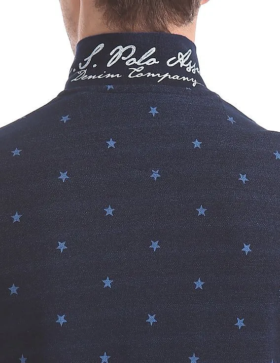 U.S. Polo Assn. Denim Co. Star Print Pique Polo Shirt