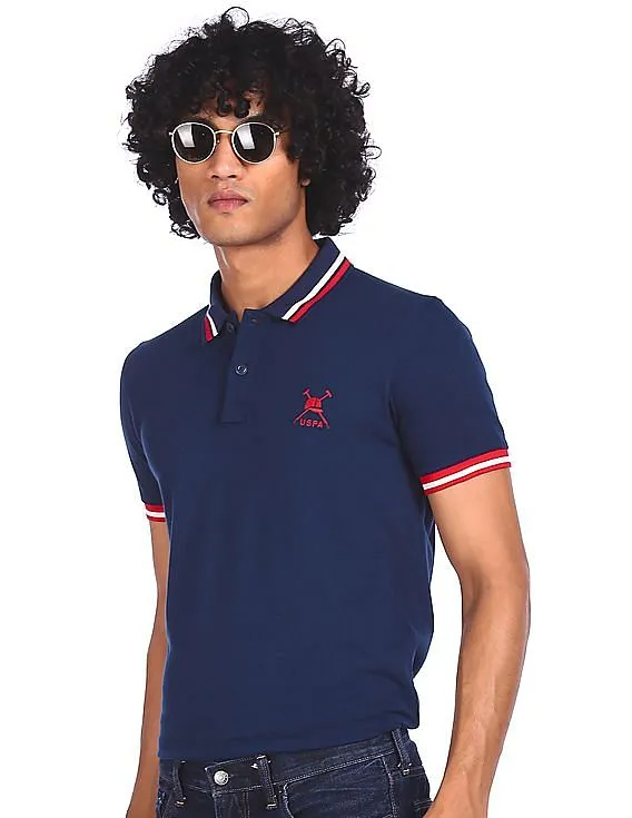 U.S. Polo Assn. Men Navy Short Sleeve Pique Polo Shirt