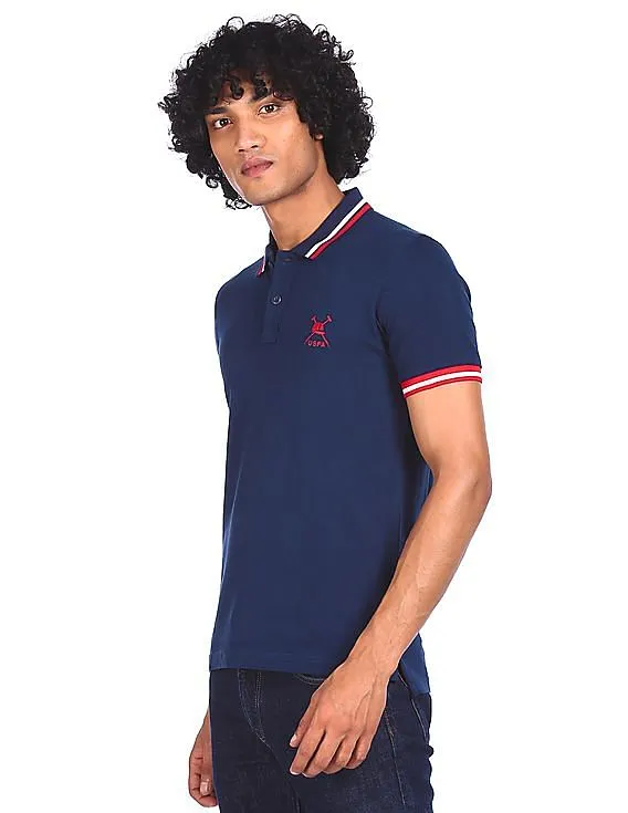 U.S. Polo Assn. Men Navy Short Sleeve Pique Polo Shirt