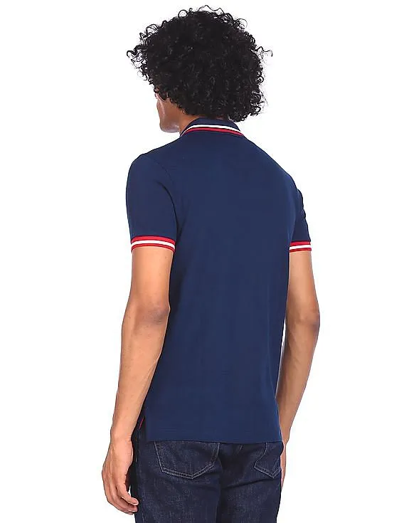 U.S. Polo Assn. Men Navy Short Sleeve Pique Polo Shirt