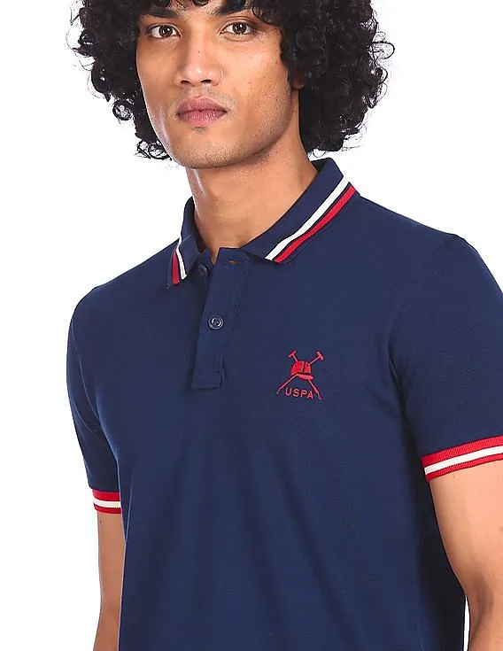 U.S. Polo Assn. Men Navy Short Sleeve Pique Polo Shirt