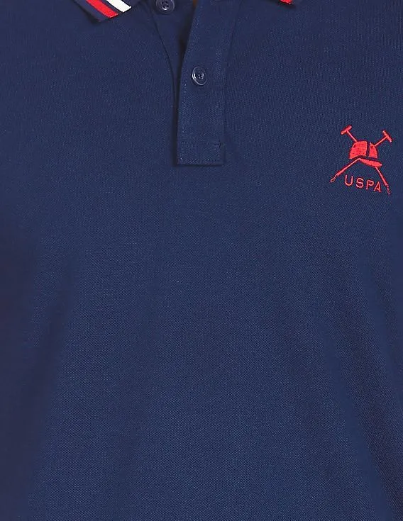 U.S. Polo Assn. Men Navy Short Sleeve Pique Polo Shirt