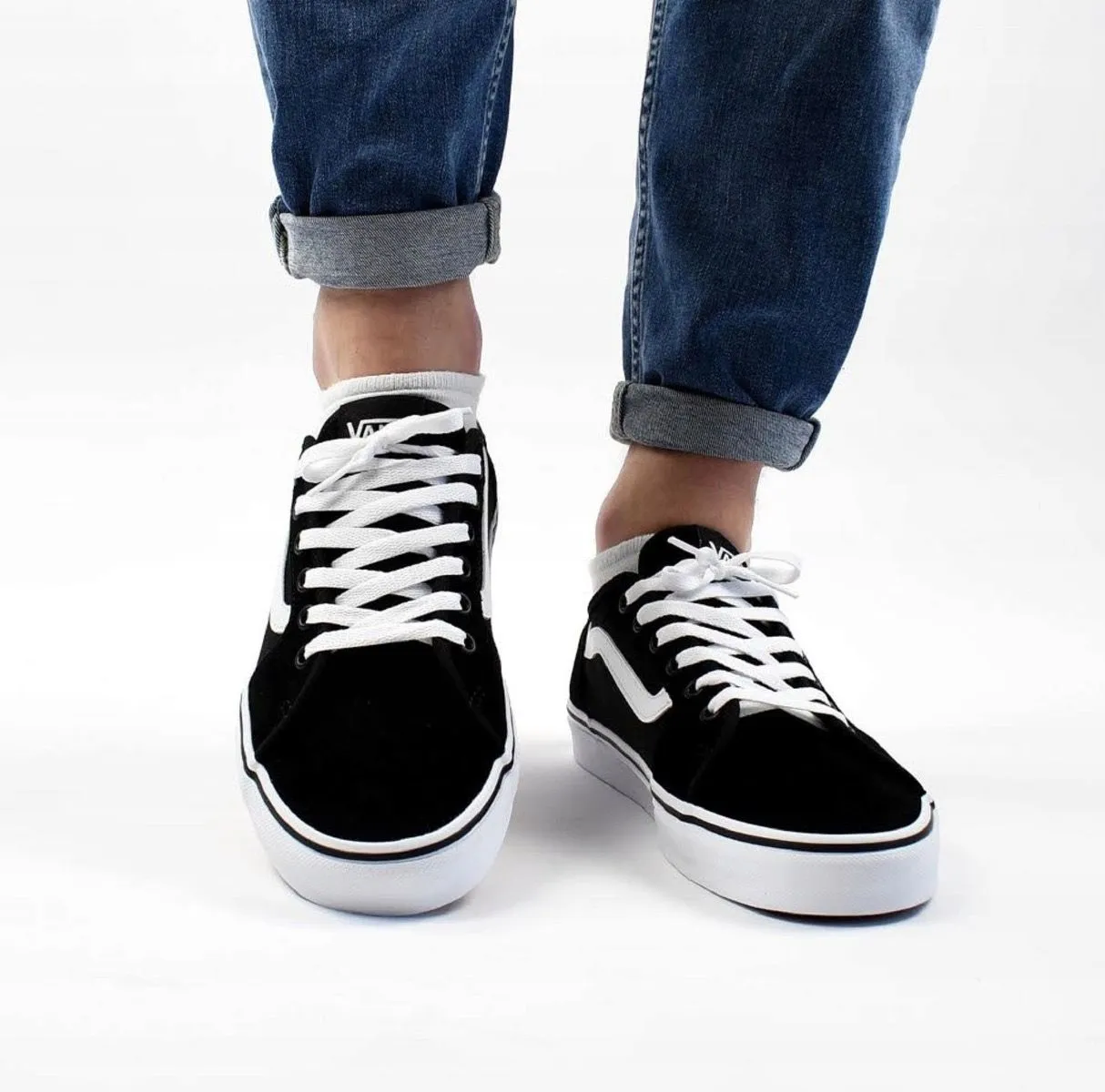 VANS Filmore Decon Suede Trainers Black White