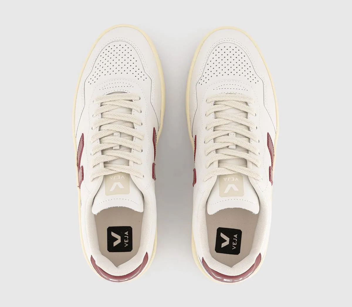 VEJA V-90 Trainers Extra White Marsala F