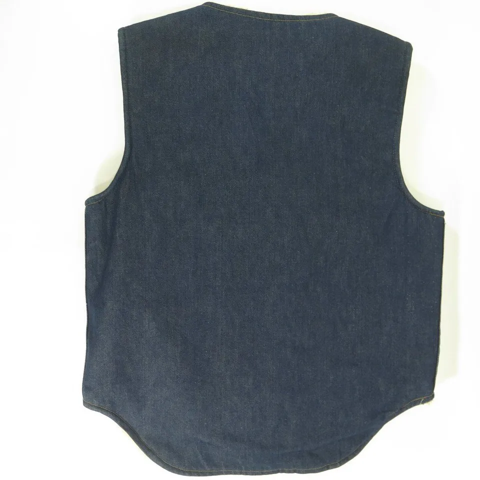 Vintage 50s Denim Trucker Vest M Deadstock Come On Strong Indigo Blue