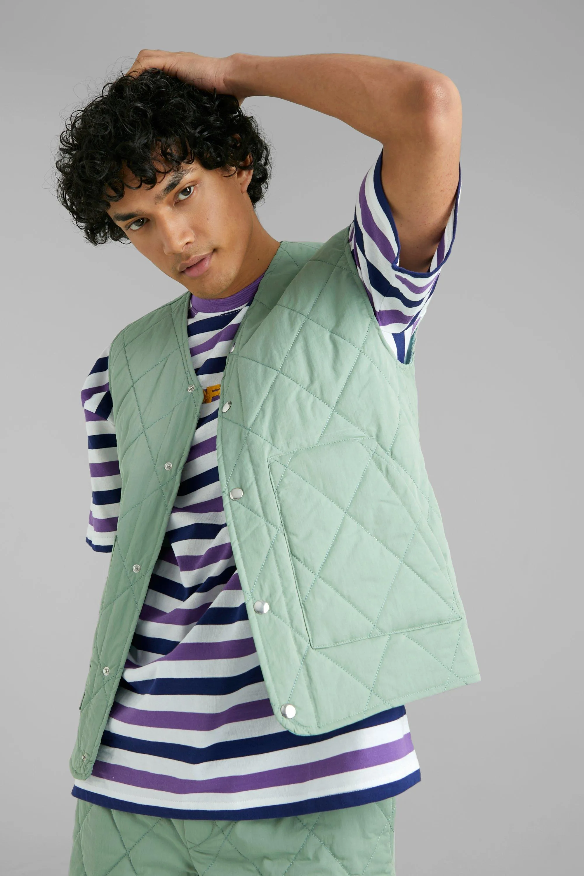 Washed Nylon Quilted Vest