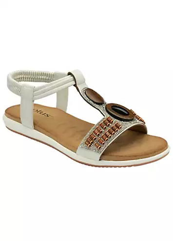 White Bertolini Sandals by Lotus | Look Again