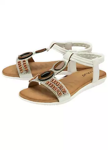 White Bertolini Sandals by Lotus | Look Again