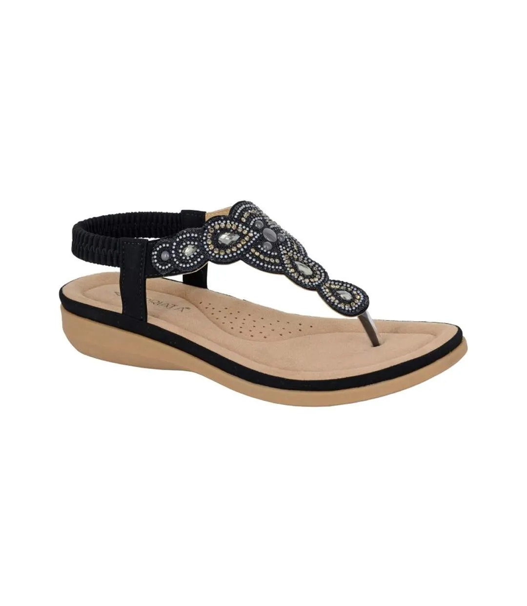 Womens/ladies selene jewelled sandals black Cipriata