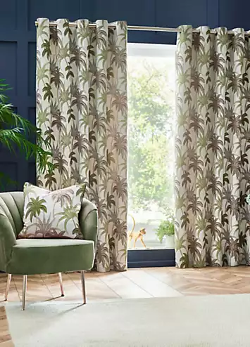 Wylder Tropics Galapagos Eyelet Lined Jacquard Curtains | Kaleidoscope