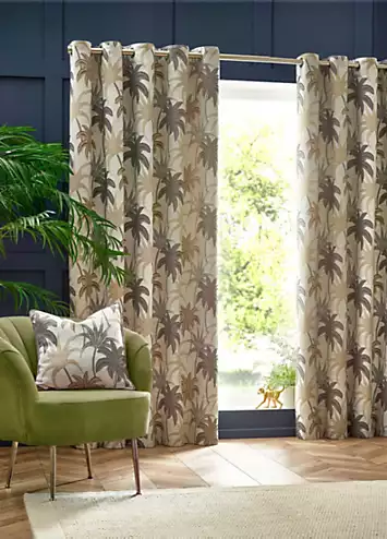 Wylder Tropics Galapagos Eyelet Lined Jacquard Curtains | Kaleidoscope