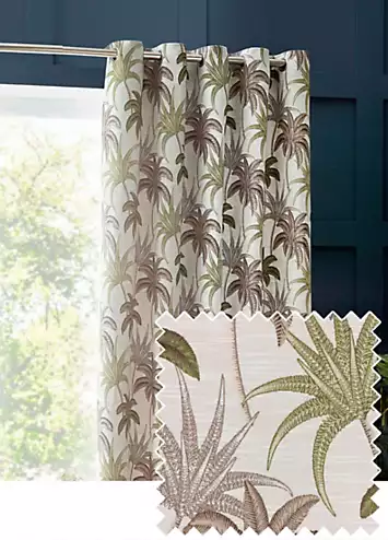 Wylder Tropics Galapagos Eyelet Lined Jacquard Curtains | Kaleidoscope